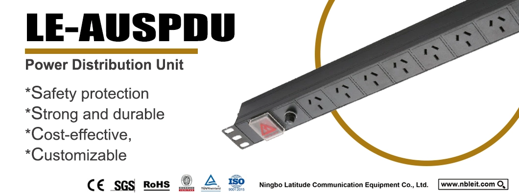 Le 19inch 1.5u Australian PDU 6 Sockets with Switch for Network Cabinet