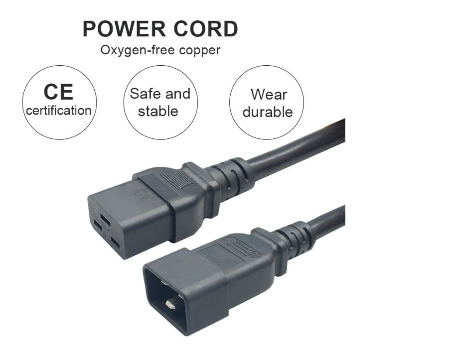 C19 to C13 Power Cord PDU Rack Server IEC C19 to C20 15A 20A Power Extension Jumper Lead Cable Plug Socket 3FT 4FT 5FT