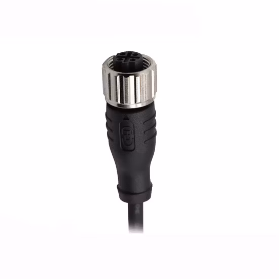 Waterproof IP68 Angled Plug Wire Assembly M12 Plastic Connectors for Industrial Automation