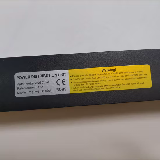 8 Ways German Germany PDU Socket with Overload Protection Switch Extension Power Strip for PDU Cabinet