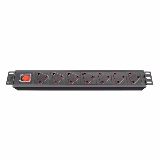 1.5u 7 Position South African PDU Cabinet Socket with Switch Aluminum Terminal Block Row Plug